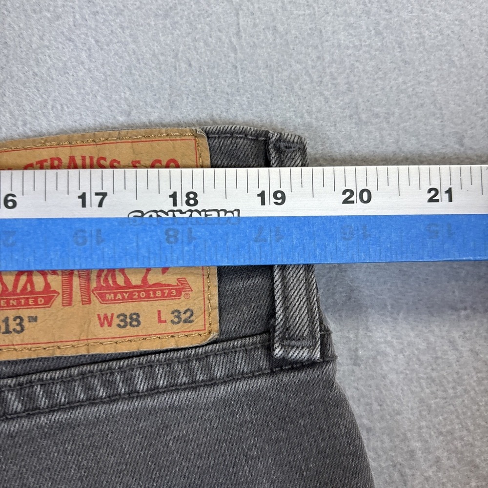 Levi's Jeans 38x32 Men Slim Straight Fit 513 Zip Fly Jean Charcoal Fade - Picture 8 of 11